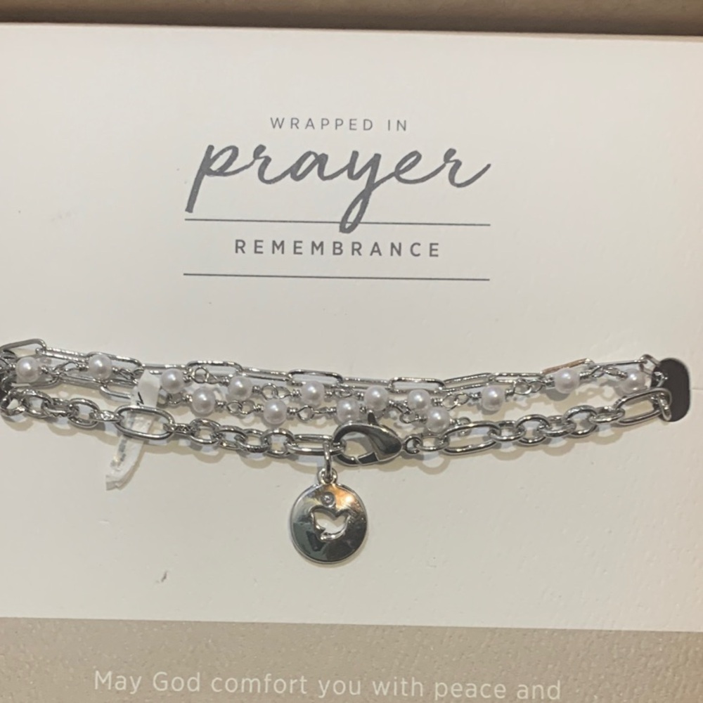 4/$15 Demdaco Silver and White Bracelet